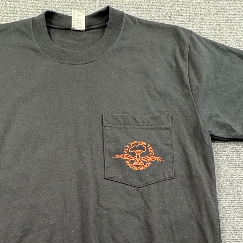 Vintage Style R&W Okinawa Japan Al's Yum Yum Tree Pocket T-Shirt Mens Medium